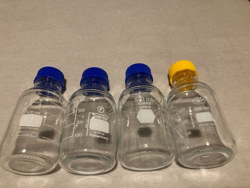 16x laborglasflaschen 500 - 500, ml