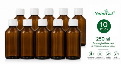 250 ml braunglasflaschen - 10,